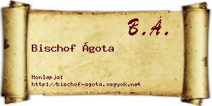 Bischof Ágota névjegykártya