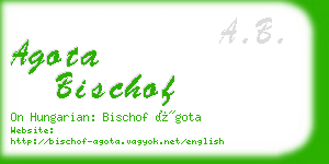 agota bischof business card